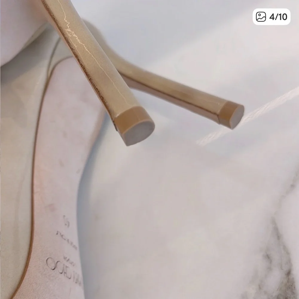 Jimmy Choo Romy 85 Patent Pumps Nude | Size 40 | Classic Pointed Toe Heels Pumps - Picture 10 of 16